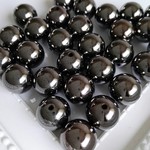 【10個】 12mm メタリック ブラック ビーズ