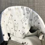 再販ベビービョルンオリジナル用落書きクマさんとデニム☆ふわふわ抱っこひもよだれカバー 