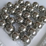 【10個】 12mm メタリック シルバー ビーズ