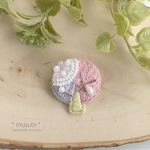 刺繍ブローチ「パステルツリー」(P)