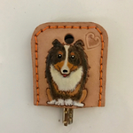 【nana-asama様オーダー】シェルティ トライカラー 犬種別 キーカバー キーケース 犬雑貨 革小物 レザークラフト 本革