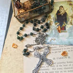 【別離の河】モスアゲートとラブラドライトのロザリオ