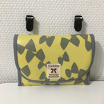ラミネート移動ポケット♡イエロー×グレーバタフライ♡ベージュリボンタグ