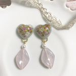 押し花ハートピアス＊イヤリング