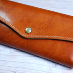 [送料無料]　手縫いの軽くて丈夫な高級アンティークレザー長財布がばっとコイン入れCA