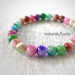 キャンディジェイド*6mm玉*カラフルなブレスレット No.06