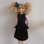 D050＿黒のセットアップ（リカちゃんのママ、momoko他、27cmドール用）