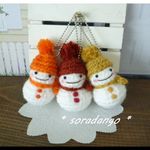 冬の雪だるまちゃん☆チェーン付き