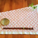 和カフェ風 刺し子のマルチクロス　日本の伝統刺繍をモダンに。