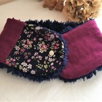 ふんわりあったか大人乙女のプチマフラーorネックウォーマー＊flower&ボルドー