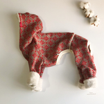 ジャガードロンパース イタグレS ピオニーレッド 犬服