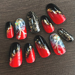 金箔風 和柄 ネイルチップ