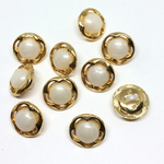 15mm　プラボタン　10個　ゴールドパール
