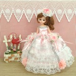 23.【12/14(木)昼12時より】リカちゃん お姫様ドレス 一点物☆ピンク