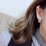 ダブルパールピアス