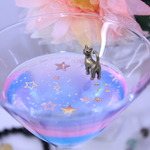 4815様リクエストオーダー品★三角グラス★星空にゃんこちゃんピンク×ターコイズ