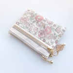【訳あり】LIBERTY    Felicite　フェリシテ　あずきミルク　wファスナー・クリアポケット付きminiポーチ　◆suicaケース・パスケースにも♪