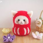 【送料無料】受験生にファイト！福々にゃんこだるま飾り