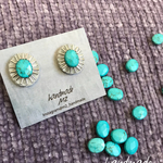 再販7♡シンプル♡ターコイズ刺繍ピアス
