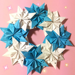 折り紙 雪の結晶 リース