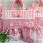 アリス・シルエット＆ボーダーのレッスンバッグ５点セット