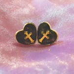 black heart pierce/earring🖤