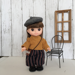 ソランちゃんのお人形お着替えセット リバーシブルベレー帽&マスタードカラーアランニット