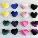 ハート型10個　アソートカラー★ベルベットカボション　貼り付けパーツ・秋冬　CB602