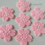 【7個set】桜のフェルト立体シール
