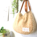 セール品♪リングネップのふかふかショルダーバック✿　ベージュ