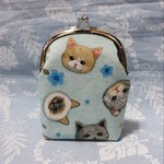モコモコぬいぐるみネコ=^_^= シガレットポーチ がま口 タバコケース