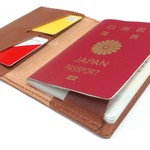 【手縫い/革アップグレード可】シンプル薄型パスポートケース PPC-05br2 Passport Case ヌメ床革 ブラウン系