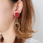 【noel.32a】レッド×face　ピアス・イヤリング
