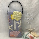 海辺の壁掛けＢＯＸティッシュカバー☆貝ヒトデ☆ハワイアンキルトｃ1