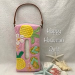 壁掛けＢＯＸティッシュカバー☆パイン＆ビーサン☆ハワイアンキルトf