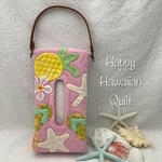 壁掛けＢＯＸティッシュカバー☆パイン＆ビーサン・ヒトデ☆ハワイアンキルト⑰