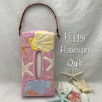 海の壁掛けＢＯＸティッシュカバー☆貝ヒトデ☆ハワイアンキルトb