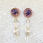 purple flower × heart pearl