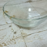 ファーとコットンパールのピアス/イヤリング(後ろファー)