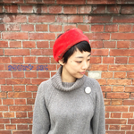 赤のフランスインポートフェイクファーヘアバンド