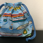 入園入学☆横向き電車柄巾着☆お弁当袋