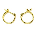 K18 イエローゴールド パイプ シンプル フープピアス (1mm×10mm)　1ペア