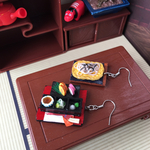 お値引き　年越しそばとミニおせちのピアス