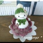 お花雪だるまちゃん（緑）