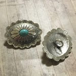 楕円 コンチョボタン ターコイズ 1個
