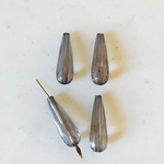 Crystal Grey Teardrop Beads 