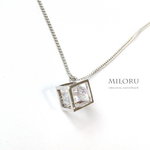 【再販】ジルコニアのキューブネックレス/silver