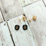 【再販】vintage★フリーメイソンのピアス＜ブラック×ゴールド＞アレルギーフリー