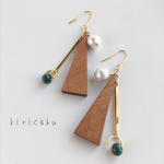 トライアングル・ウッドピアス/イヤリング