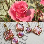 white rose yoo 様ご依頼品   “和”  小振りな和柄  ピアス/イヤリング&ネックレス(セット販売)